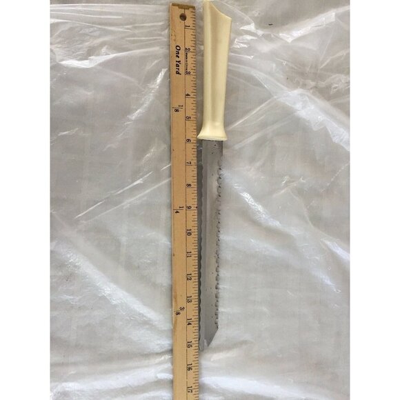 Vintage Quikut Quikkle Utility Bread Knife  9-1/2” Stainless Blade Fork Tip USA - Picture 3 of 8